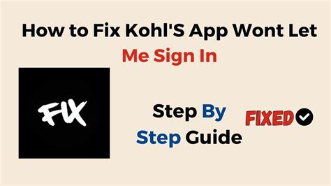 This is an easy fix- the customer just needs to check their email or username to make sure they are entering it correctly. . Kohls app wont let me sign in